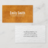 Tan versleten lederen achtergrond visitekaartje (Voorkant / Achterkant)
