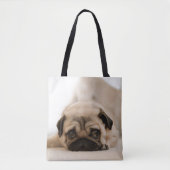 Tan Vrouw Pug Draagtas (Voorkant)