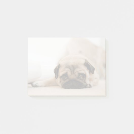 Tan Vrouw Pug Post-it® Notes (Voorkant)