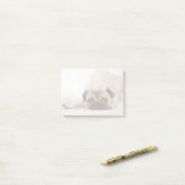 Tan Vrouw Pug Post-it® Notes (Op bureau)