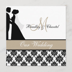 Tan Wedding Couple Wedding Uitnodiging