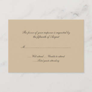 Tan Wedding Response Card RSVP Kaartje