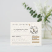 Tan Wedding RSVP Boarding Pass naar Mexico Briefkaart (Staand voorkant)