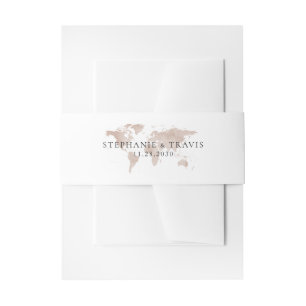 Tan Wereldkaart Moderne Reizen Thema Bestemming Uitnodigingen Wikkel