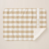 Tan White Buffalo Check deken met naam (Voorkant (horizontaal))