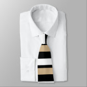 Tan White en Black, horizontaal gestreept Stropdas (Gebonden)