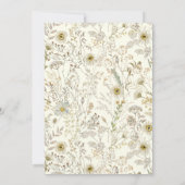 Tan White Flora Boho Wildflower Wedding Kaart (Achterkant)