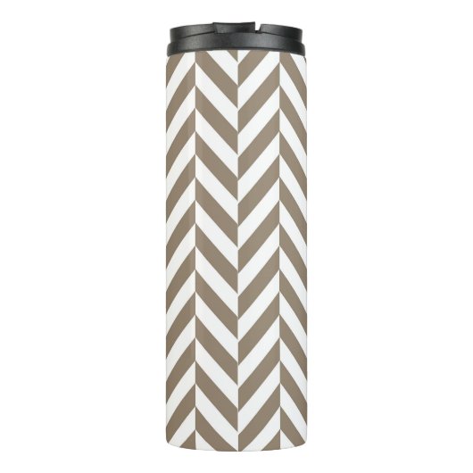 Tan White Herringbone Monogram Thermosbeker (Achterkant)