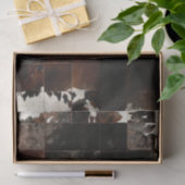 Tan White Koeienhuid Patchwork Print Tissuepapier (Geschenk)