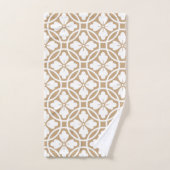 Tan & White Pattern Bad Handdoek (Handdoek)