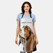 Tan Zwart-wit Basset Hound Lovers Schort (Gedragen)