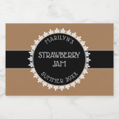 Tan, zwart-wit inblikken label voedselcontainer etiket (Enkel label)