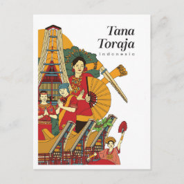 Tana Toraja Indonesia Travel Briefkaart