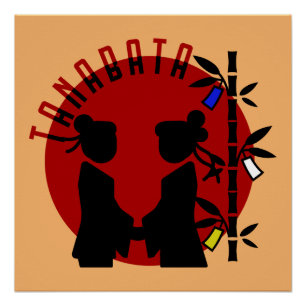 Tanabata Koppel Silhouet Perfect Poster