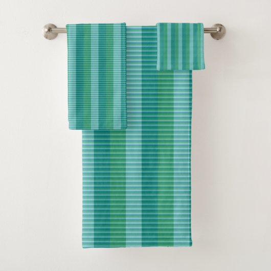 Tanager Turquoise, Blauwgroen blauw en Kelly Green Bad Handdoek (Insitu)