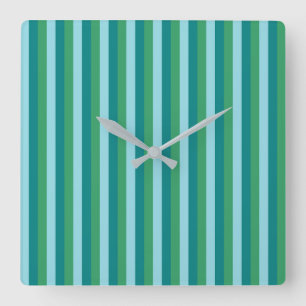 Tanager Turquoise, Blauwgroen blauw en Kelly Green Vierkante Klok