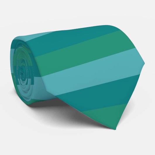 Tanager Turquoise, Blauwgroen Blue en Kelly Green  Stropdas (Opgerold)