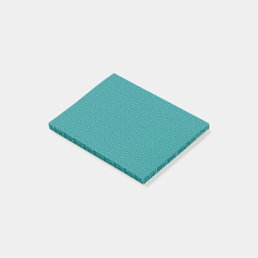Tanager Turquoise en Blauwgroen Blue Repat Pattern Post-it® Notes (Schuin)
