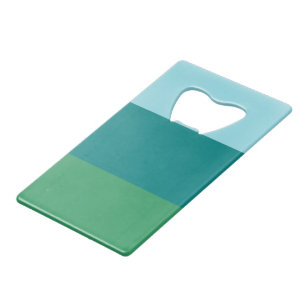 Tanager Turquoise, Tealblauw en Kellygroen Horiz Kredietkaart Flessenopener