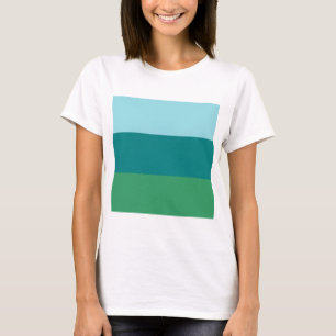 Tanager Turquoise, Tealblauw en Kellygroen Horiz T-shirt