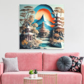 Tanah Lot - Papier Coupé Toile Art (Insitu(Salon))