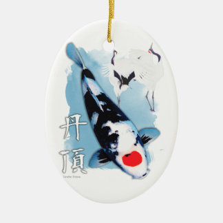 Tancho koi keramisch ornament