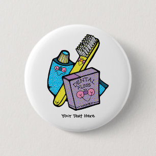 Tand (aanpasbaar) ronde button 5,7 cm