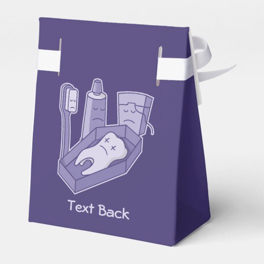 Tand begrafenis gunst box bedankdoosjes (Achterkant)