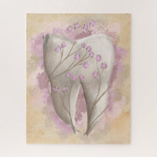 Tand & Bloemen, surrealistisch schilderen. Tandart Legpuzzel
