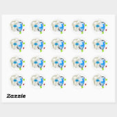Tand- en schildconcept ronde sticker (Vel)