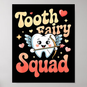 Tand Feeën Team Knuffel Tand Retro Tandheelkunde H Poster