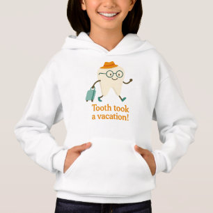 Tand ging op vakantie Kids Hoodie Grappige Tand