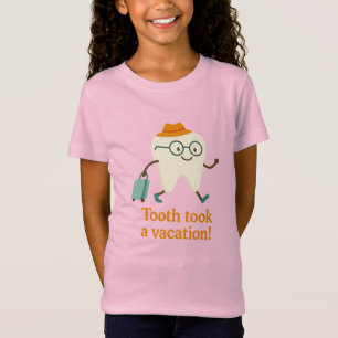 Tand Is Op Vakantie Meisjes T-Shirt Grappige Tan