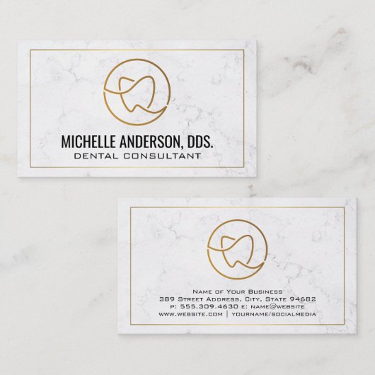 Tand Logo | Marmer Visitekaartje (Voorkant / Achterkant)