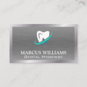 Tand Logo | Metallieke Achtergrond Visitekaartje (Voorkant)