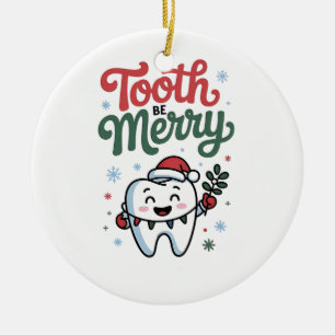 Tand Tandarts Kerstmis Kerst  Keramisch Ornament