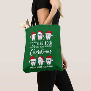Tand WORDEN VERTELD Tandheelkundige Kerstmis Floss Draagtas