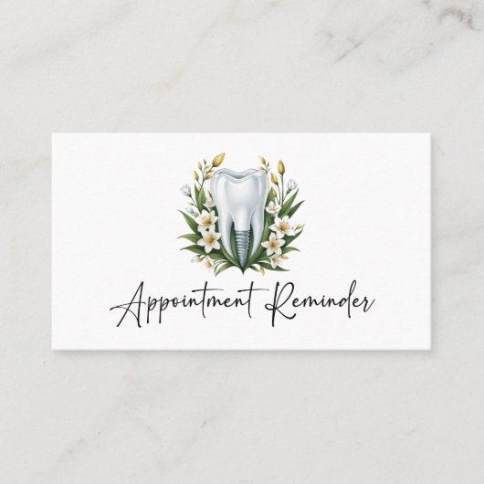 Tandarts Afspraak Herinnering Logo Visitekaartje (Voorkant)