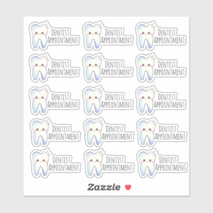 Tandarts afspraak tand sticker