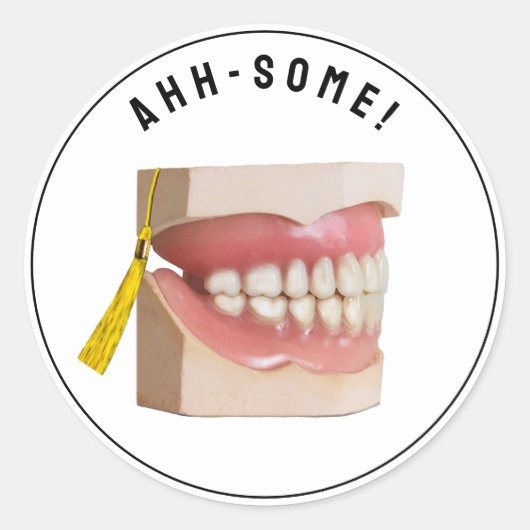 Tandarts Afstuderen envelop afdichtingen Ronde Sticker (Voorkant)