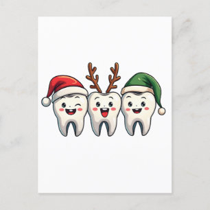 Tandarts Dental Christmas Santa Floss kerstboom Briefkaart
