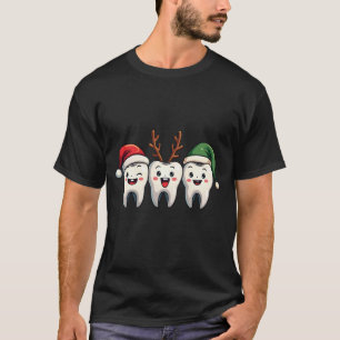 Tandarts Dental Christmas Santa Floss kerstboom T-shirt