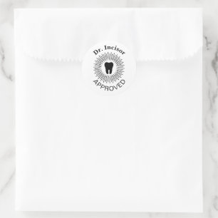 Tandarts goedgekeurd ronde sticker