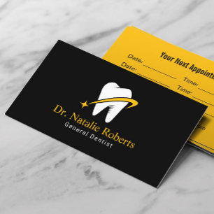 Tandarts Gold Star Tooth Logo Professionele Tandhe Afsprakenkaartje