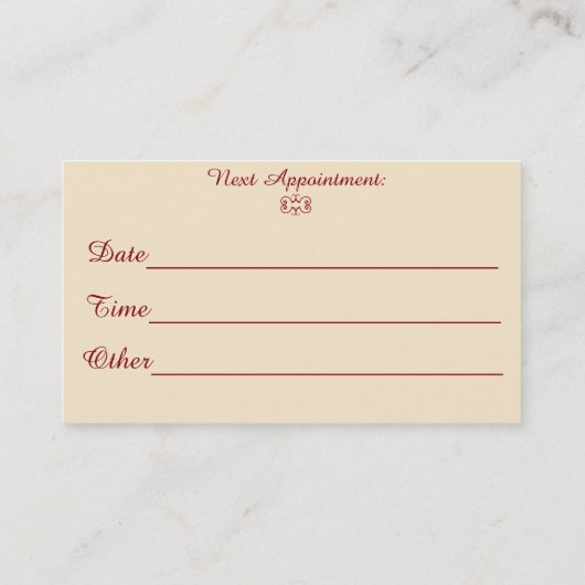 tandarts hygiënearts mondbenoeming afsprakenkaartje (Achterkant)