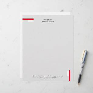 Tandarts kantoor letterhead sjabloon met tandenbor briefhoofd