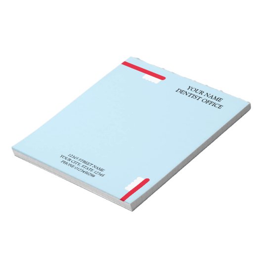 Tandarts kantoor notitieblok met tandartspraktijk (Gedraaid)