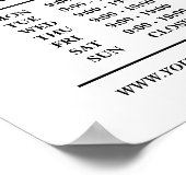 Tandarts kantoor open uren sjabloon poster (Hoek)