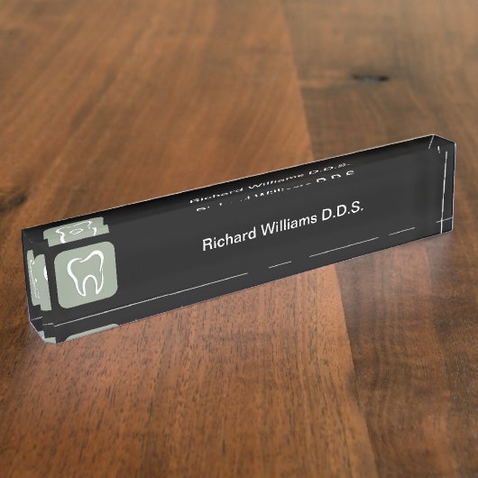 Tandarts Kantoor professioneel ontworpen Naambordje (Zijkant)