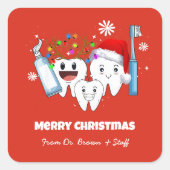 Tandarts Kantoor Tanden Kerst stickers (Voorkant)